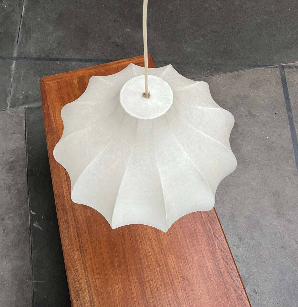 Modern mid-century Cocoon pendant lamp by Friedel Wauer for Goldkant Leuchten, 1960s.