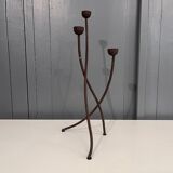 Brutalist tripod candle holder 1960