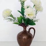 Small Vintage Embossed Copper Pitcher Vase by Egidio Casagrande, Italy