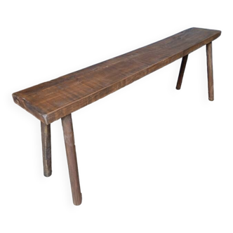 Bench 124 cm old solid wood with patina