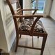 Vintage wooden armchair – Jungle chic fabric seat
