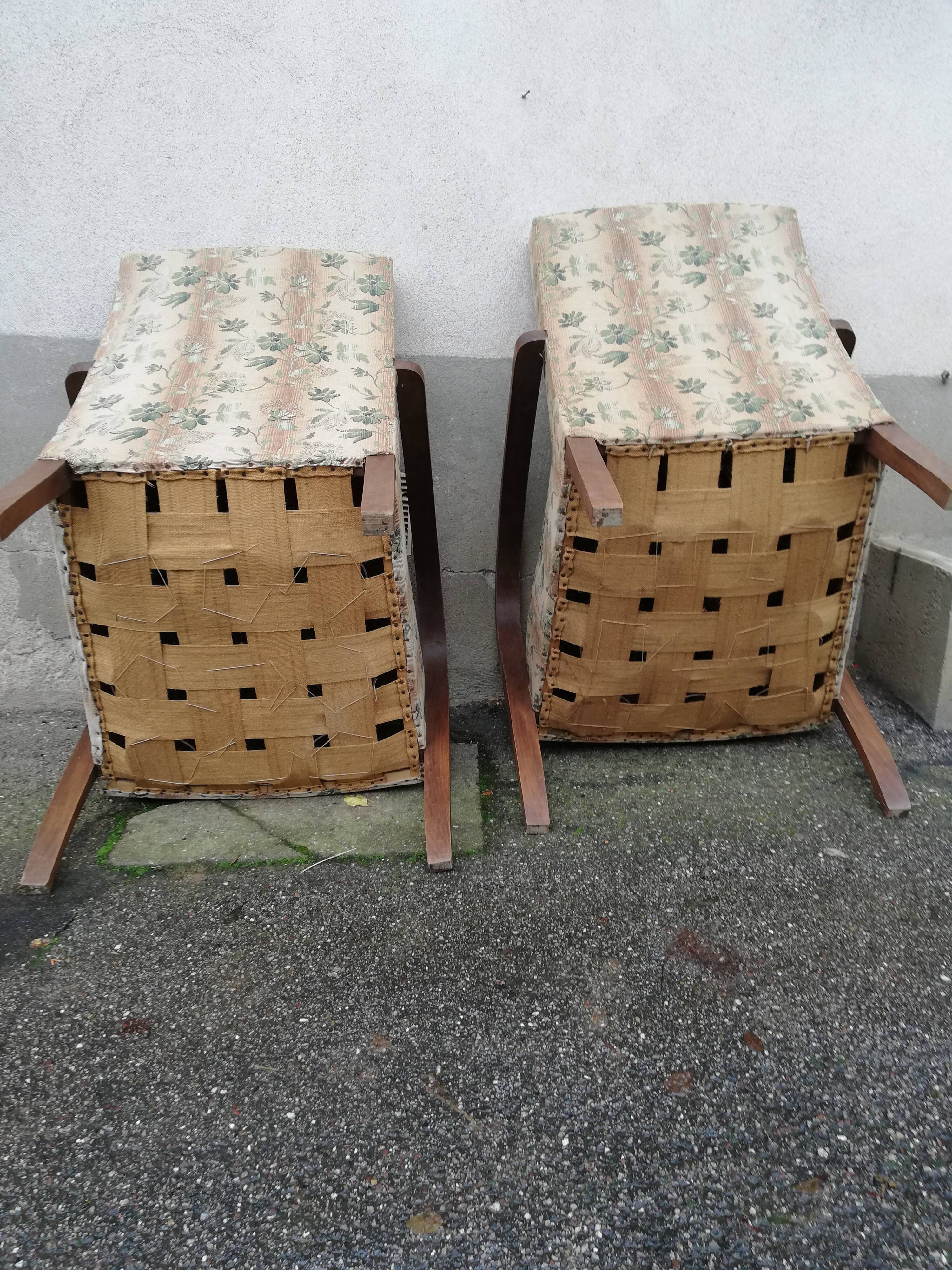 Paire de fauteuils années 50 tissu fleuri