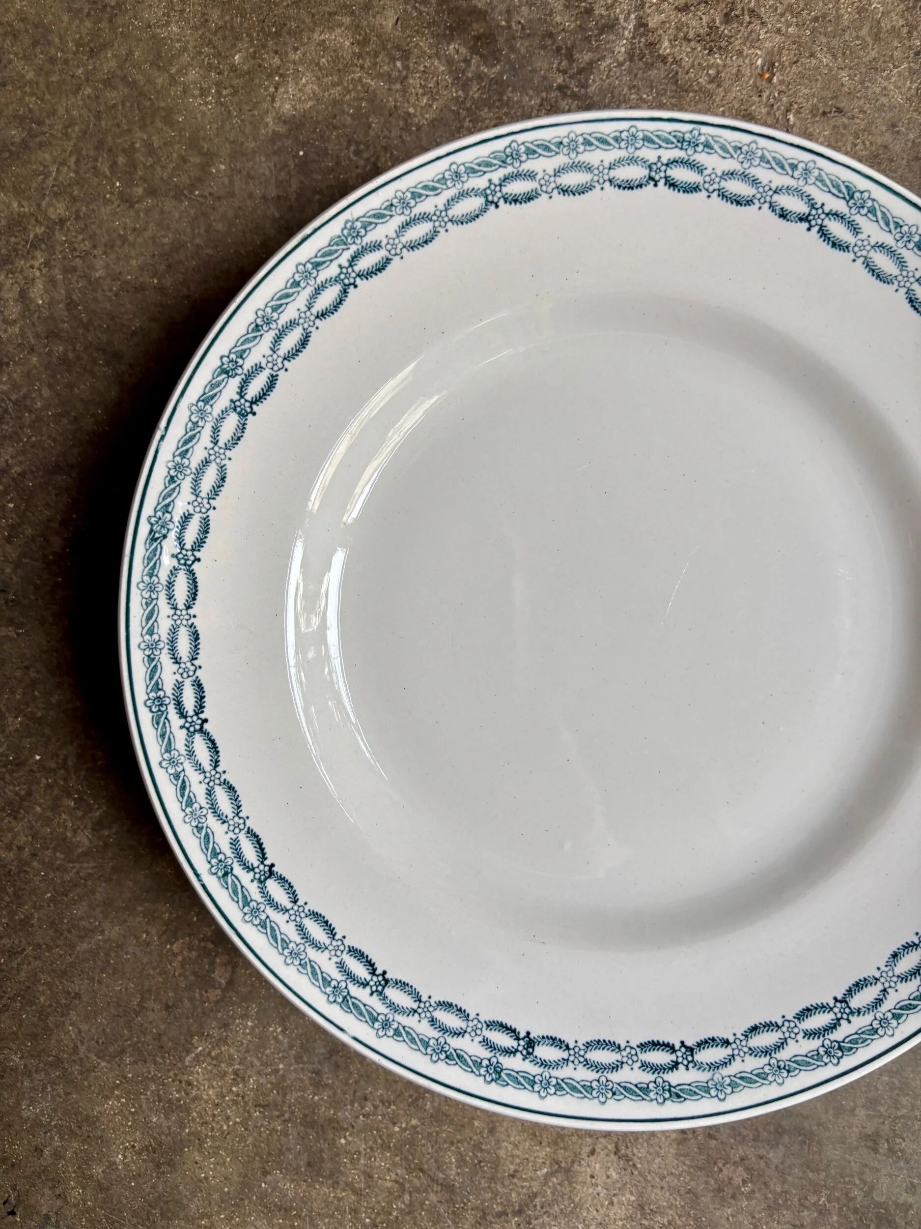 St Amand cake plate in blue ironstone