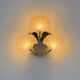 Vintage shell wall light, amber glass and brass, France, 1970.