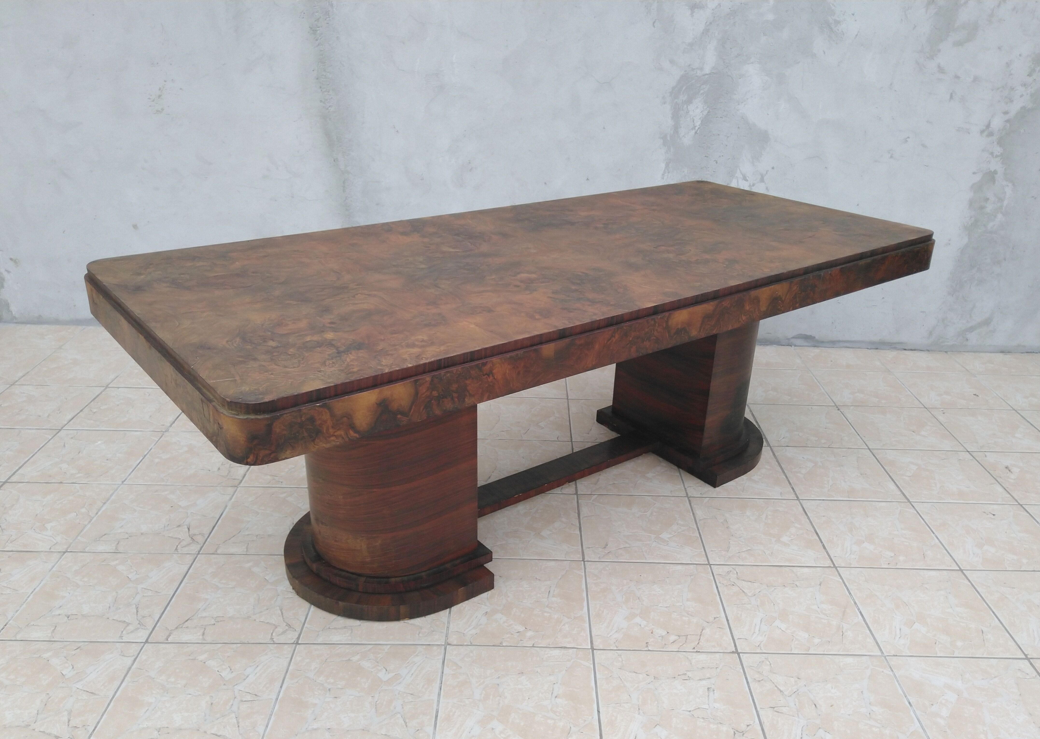 Art deco period table in walnut bramble