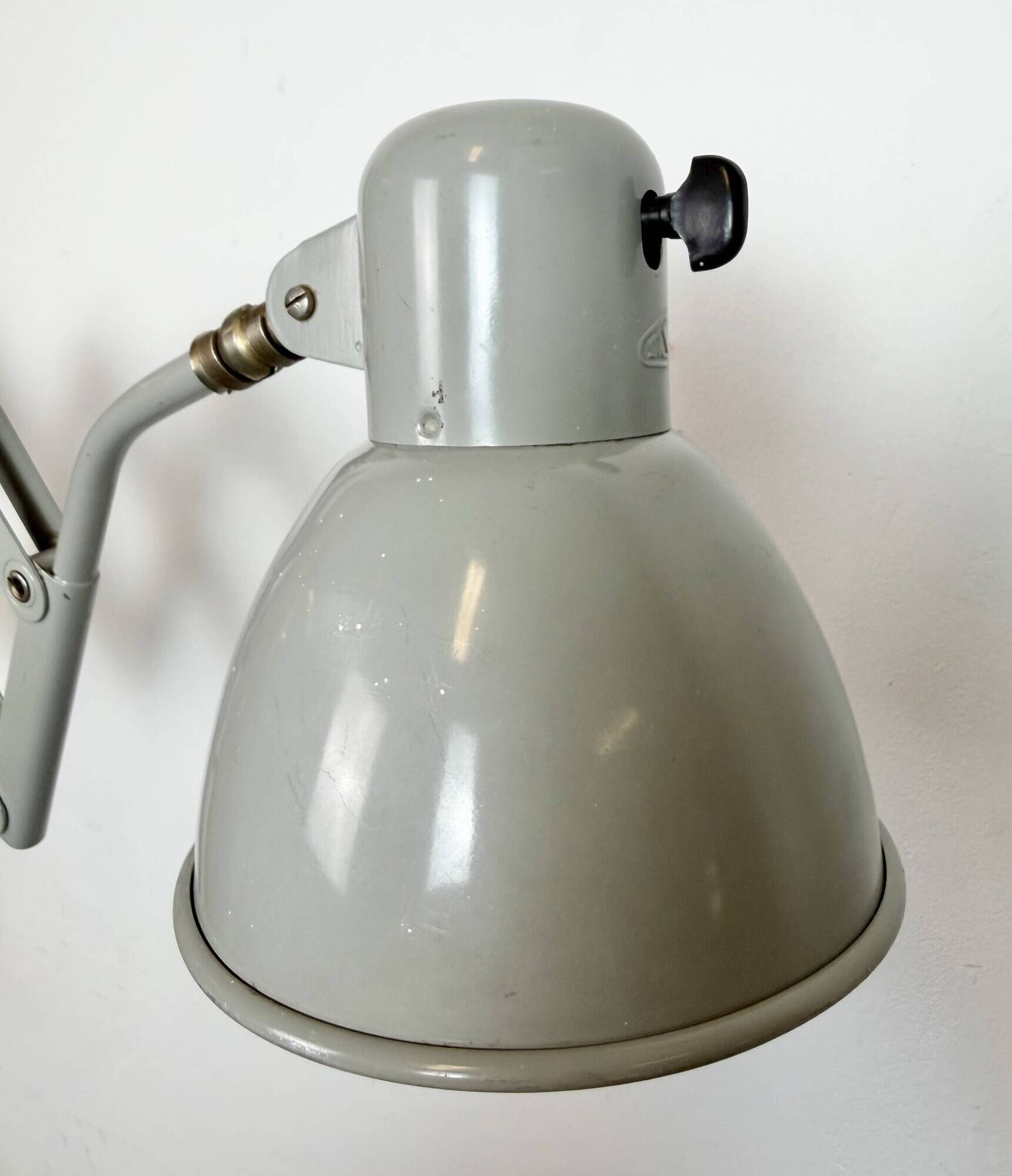 Grey Industrial Cast Iron Wall Light from Elektrosvit, 1960s