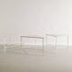 Set of Three French White Metal Side Tables by Mathieu Matégot, 1950s
