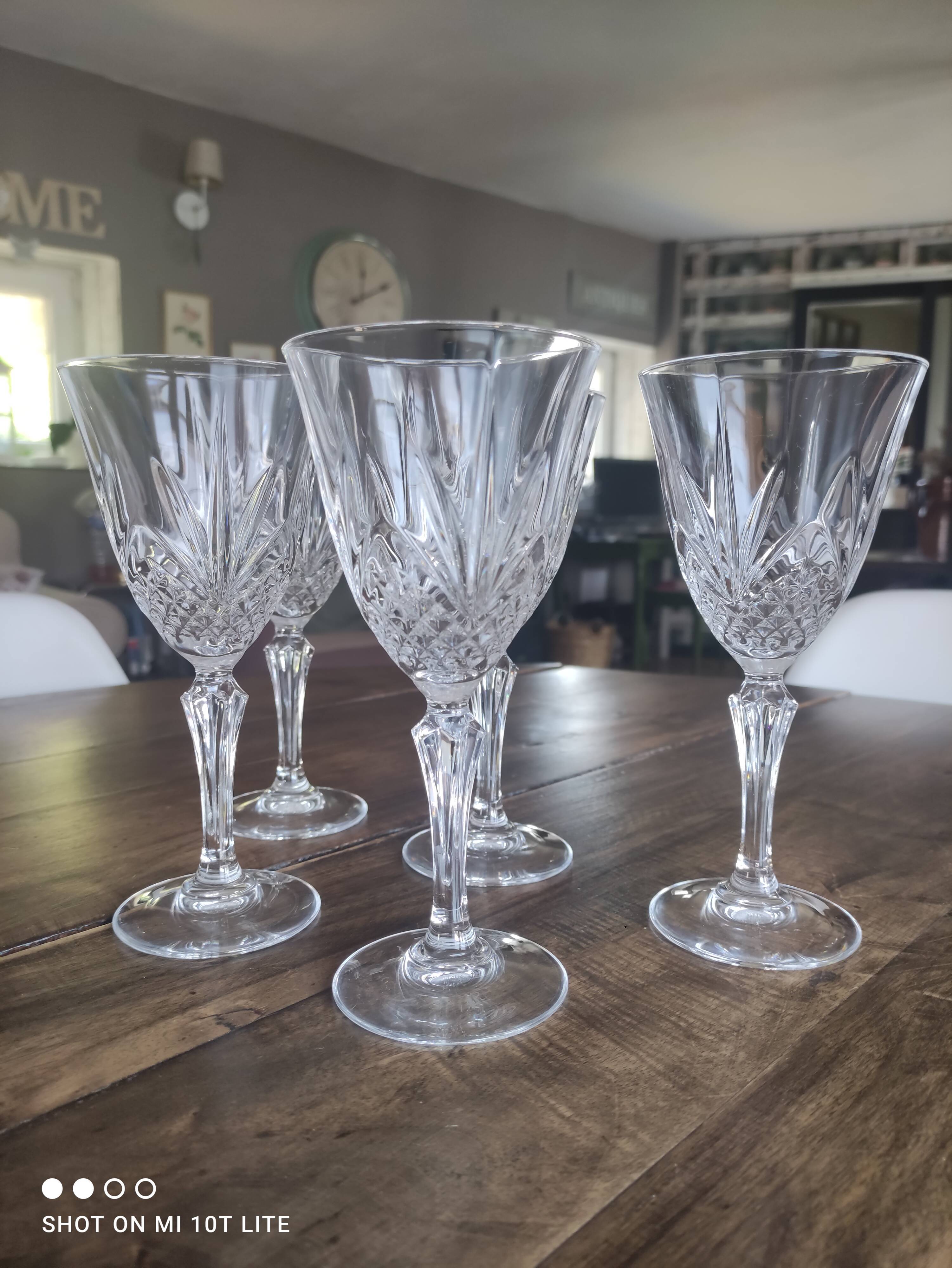 Set of 5 glasses of red wine or chiseled crystal water
