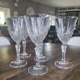 Set of 5 glasses of red wine or chiseled crystal water