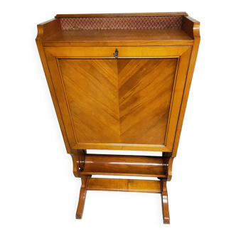 cherry wood secretary with lyre base from the 50s-60s