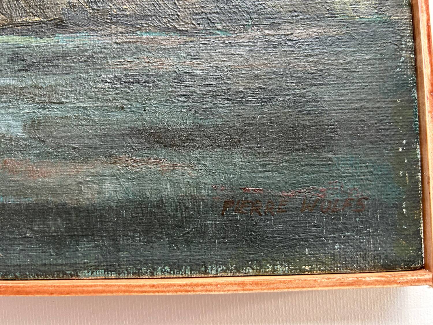 Oil on canvas, Dutch school of the 20th century. Landscape. Pierre Fulpe.
