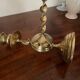 Pair of twisted brass candle holders