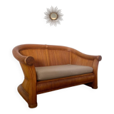 Old 2-seater rattan sofa Italian design from the 70s vintage