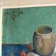 Watercolor on paper by E. Legros 1956 still life with crabs