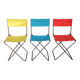 Ensemble de trois chaises pliantes en tissu