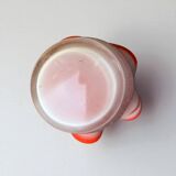 Large red blown glass vase, Japanese KURATA, 1970s, Made in Japan