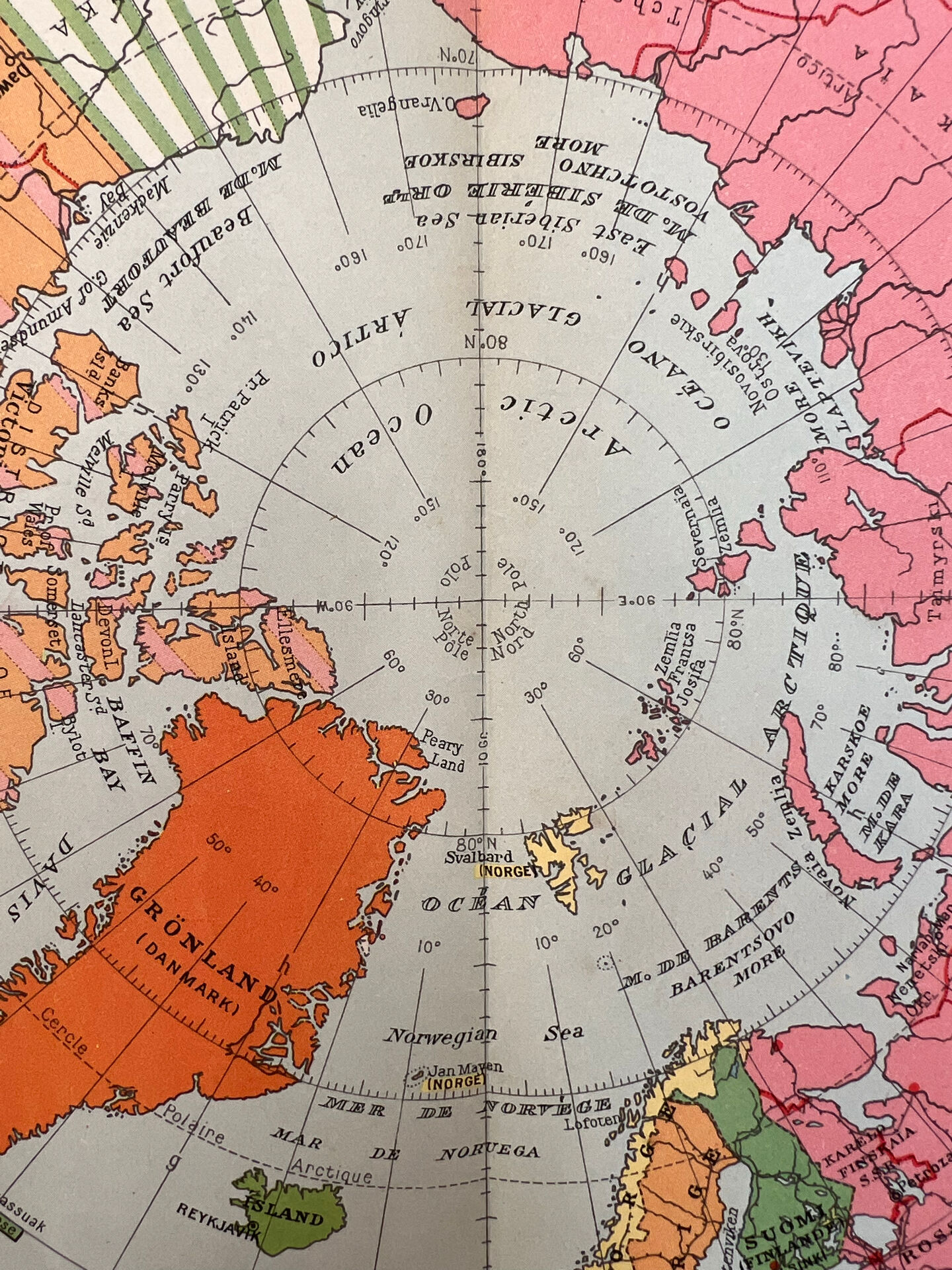 Political map — Northern Hemisphere | Polar projection