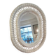 White rattan mirror