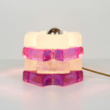 Brutalist glass table lamp by Albano Poli for Poliarte, Italy 1970s