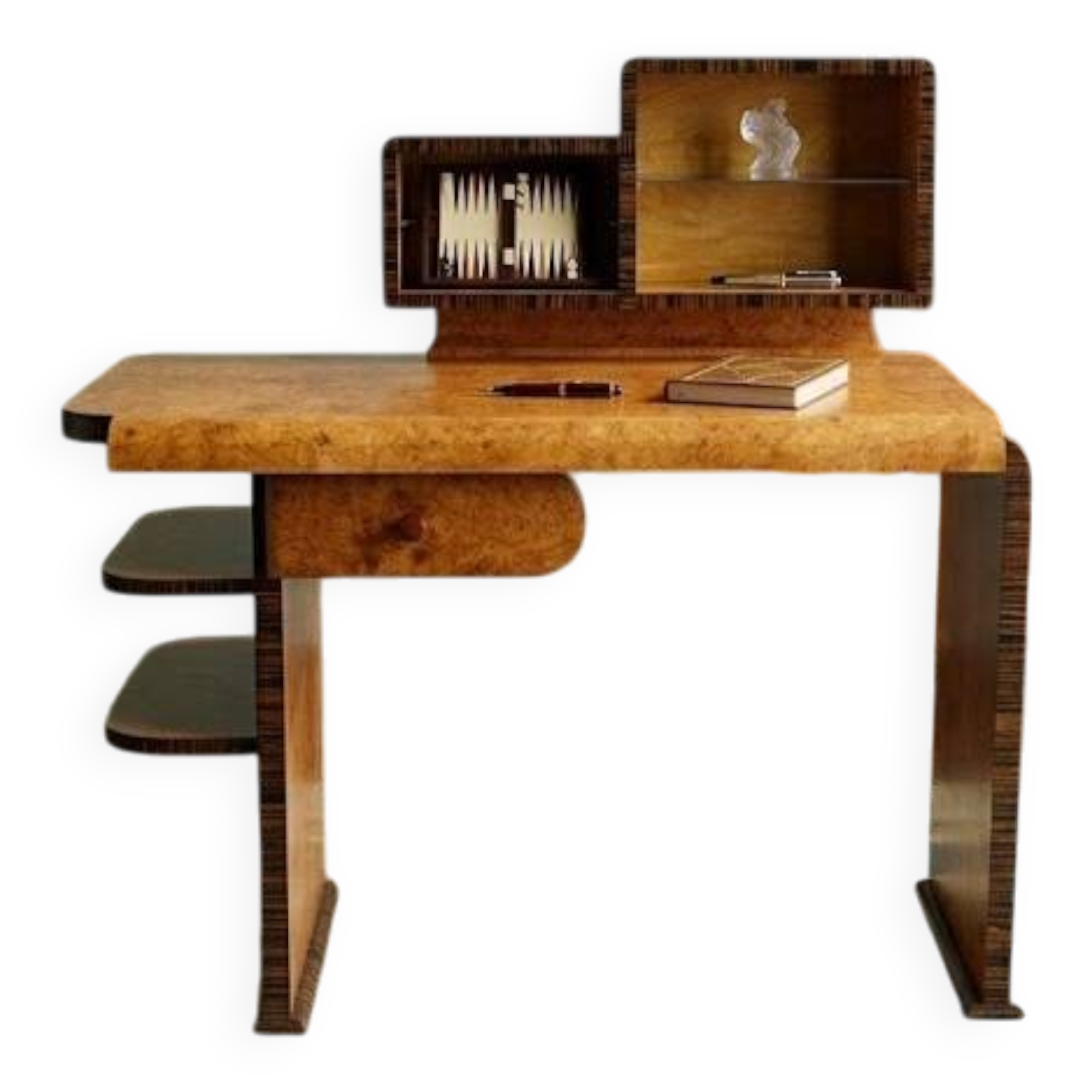 Art Deco desk with extension, Poland, 1950s. After renovation.