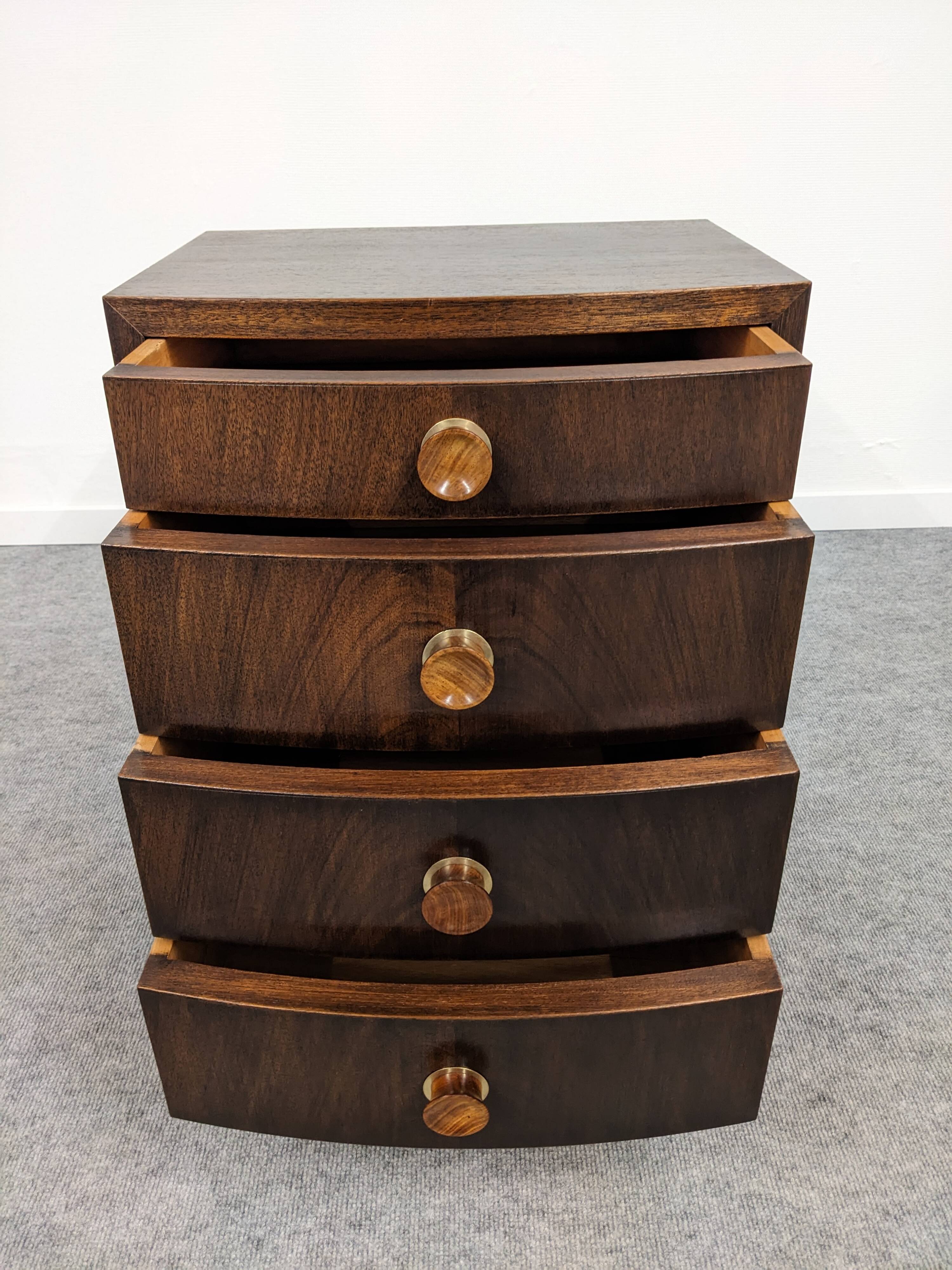 Pair of Art Deco rosewood bedside tables circa 1930