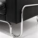 3-seater sofa W.H. Gispen for Dutch Originals, black leather and chrome