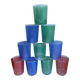Set of 8 colored water glasses 70s