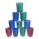 Set of 8 colored water glasses 70s