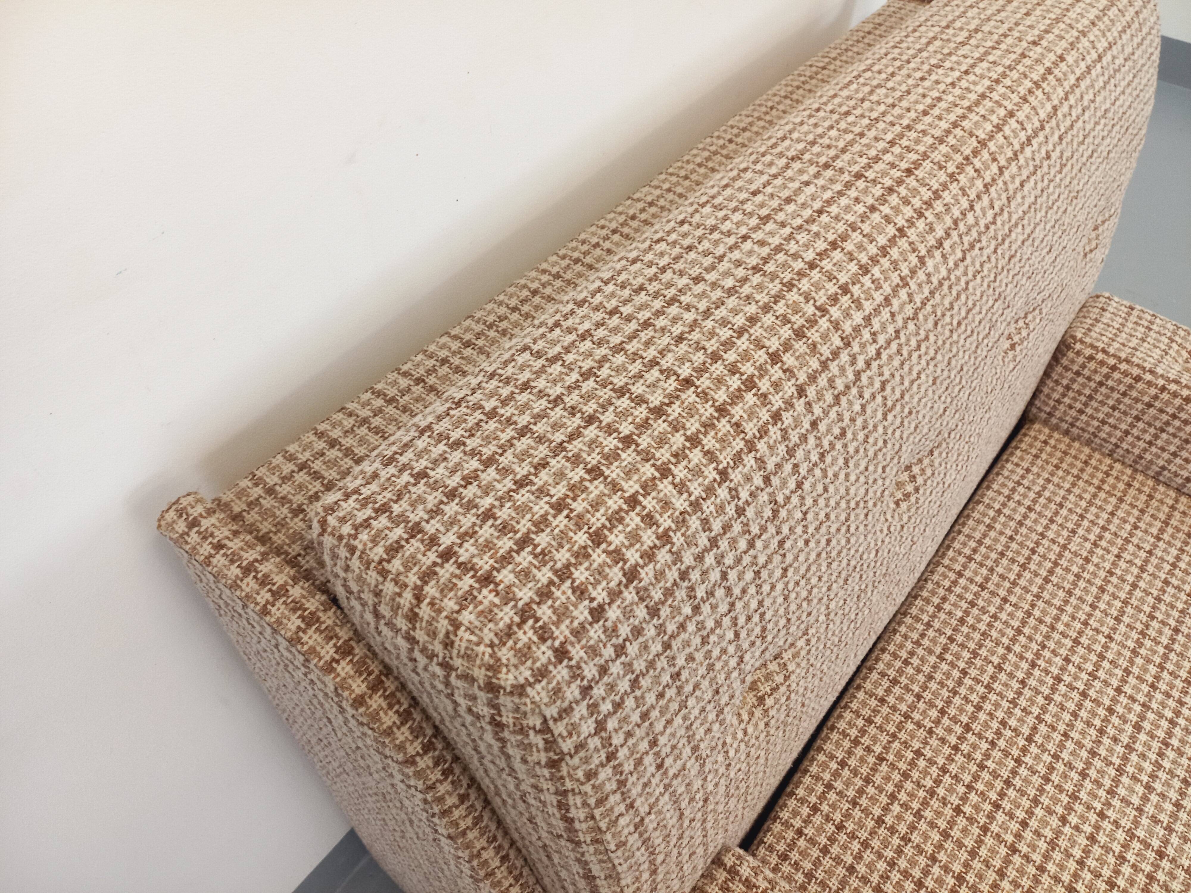 Vintage wool fabric armchair from the 1970s.