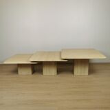 Side tables in travertine 70s