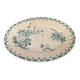Assiette ancienne motif fleur de passiflore - terre de fer - GIEN