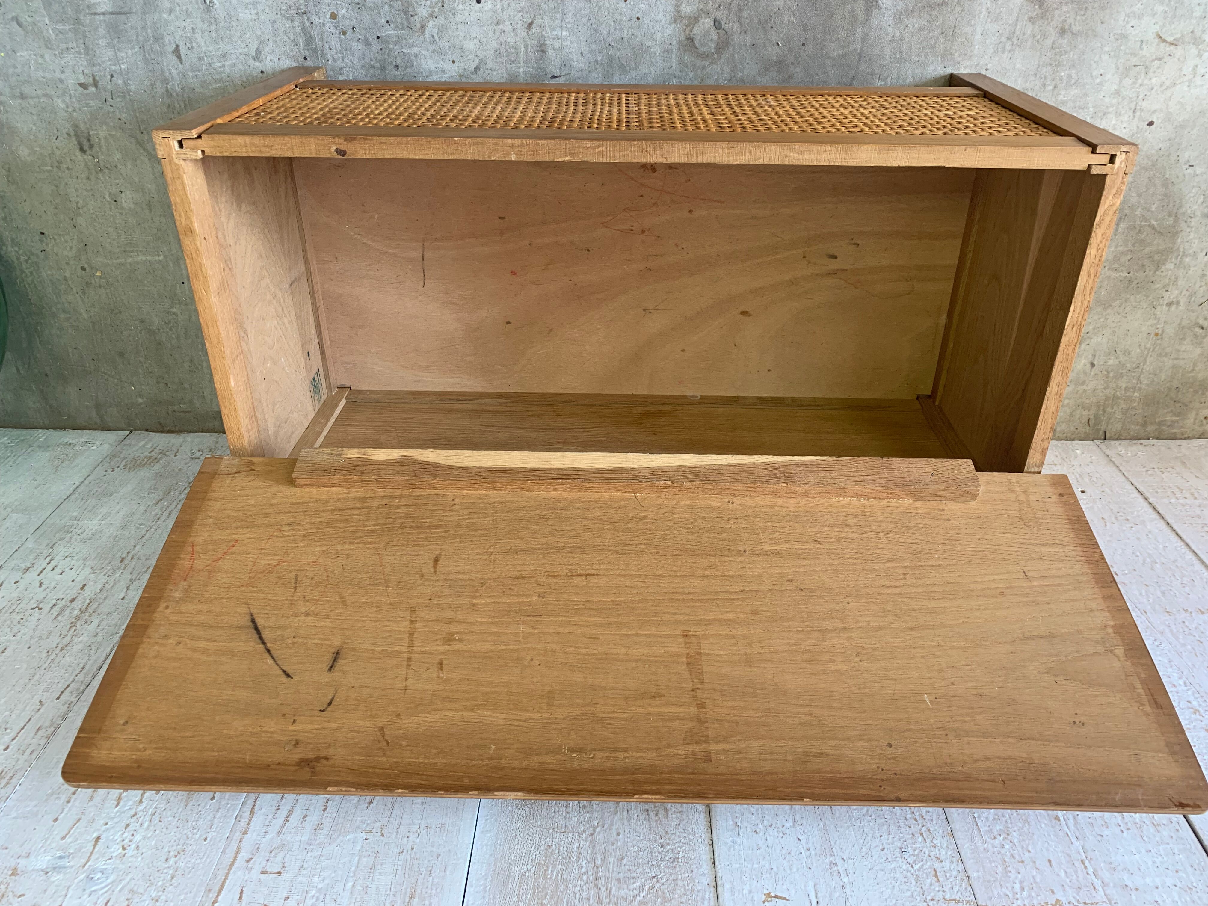 Vintage wood/rattan toy chest