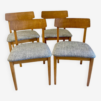 Vintage Scandinavian wood and grey chairs