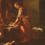 Painting of the Roman school of the 17th century landscape