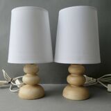 Pair of alabaster lamps, 70s-80s
