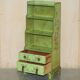 Pair of Waterfall Regency Sheraton antique bookshelves hand-painted.