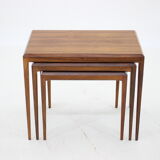 1960s Johannes Andersen rosewood nesting tables for cfc Christensen of Silkeborg, Denmark