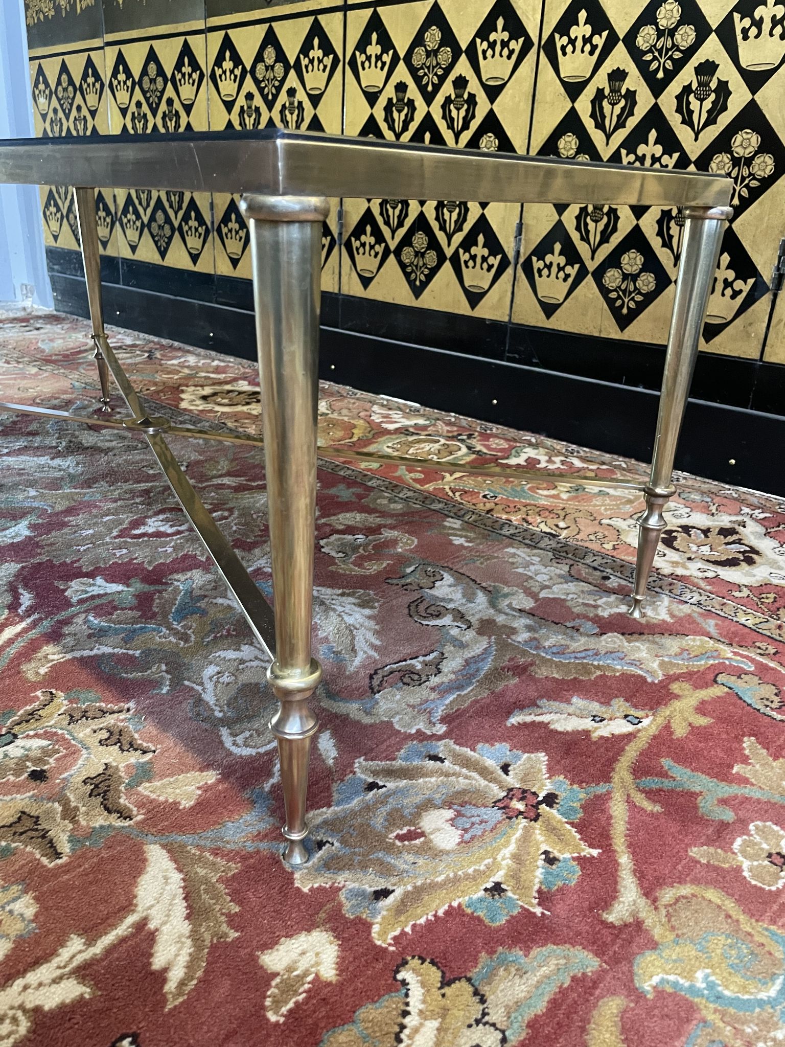 Table basse laiton et marbre