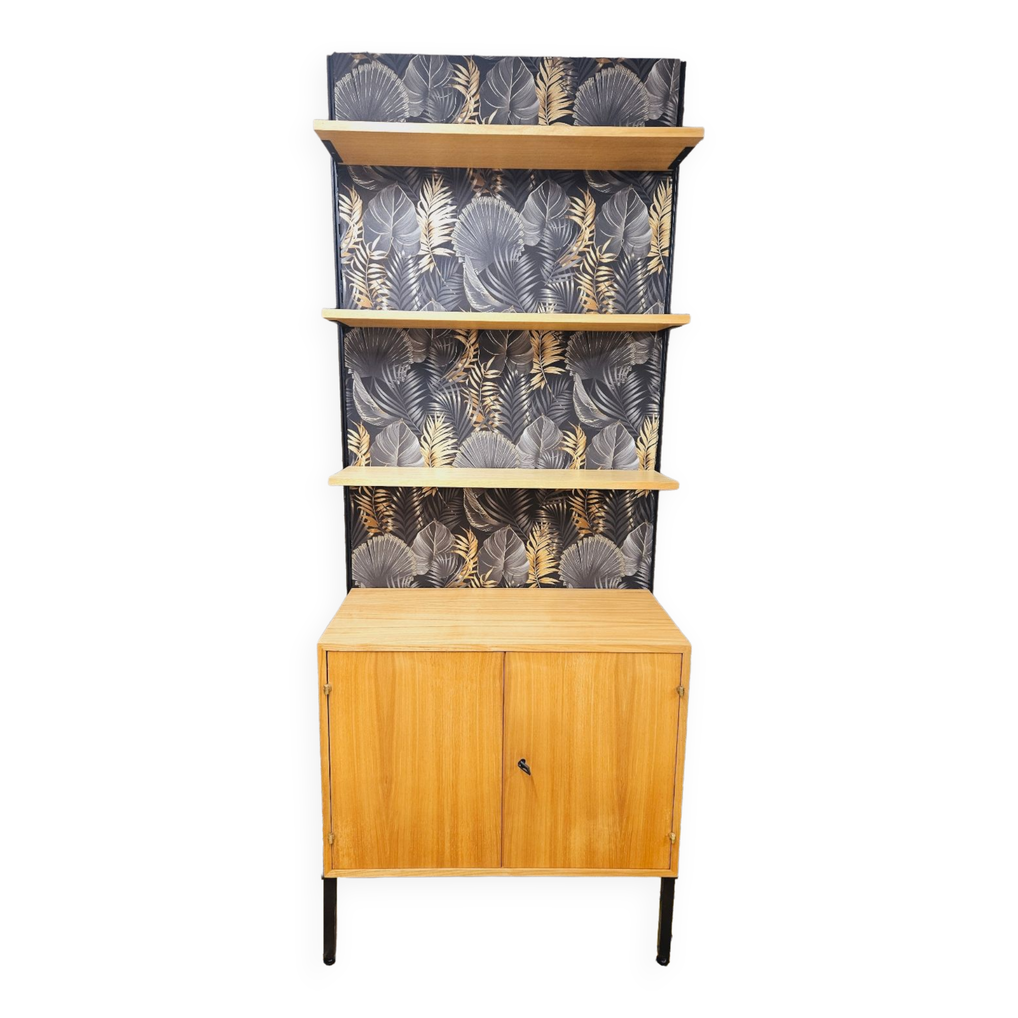 Modular furniture with vintage shelves year 1970