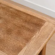 Table basse de ferme en bois naturel – style campagne, entretoise à clavettes – 99 cm
