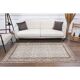 Vintage Turkish Oushak Handmade Wool Cotton White Area Rug 119x202
