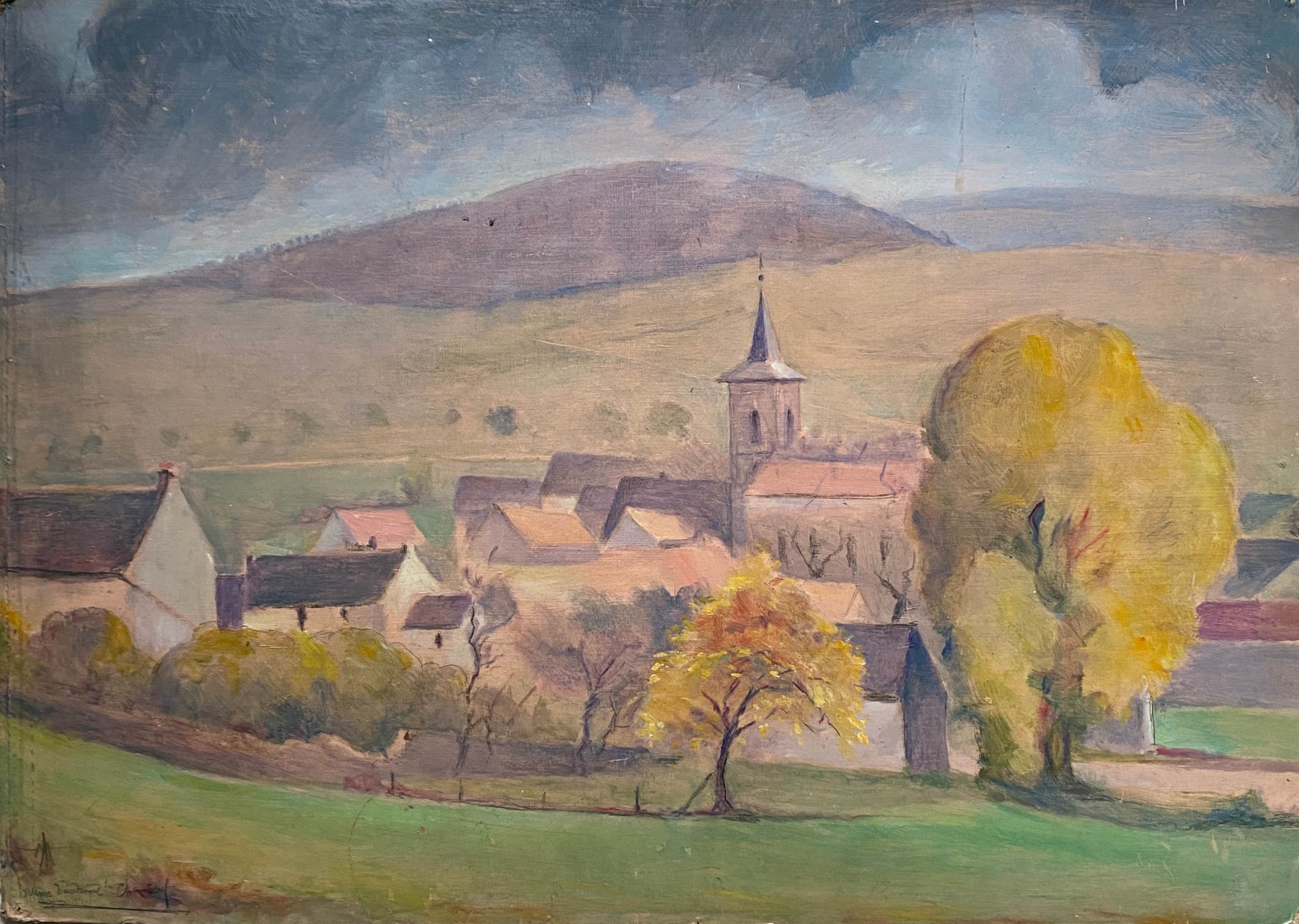 HSP painting "Autumn mist at Chamboeuf" (42) by Auguste Mallard (1895-1965)