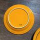 Set of three flat plates in glazed ceramic Thomas Germany from the years.