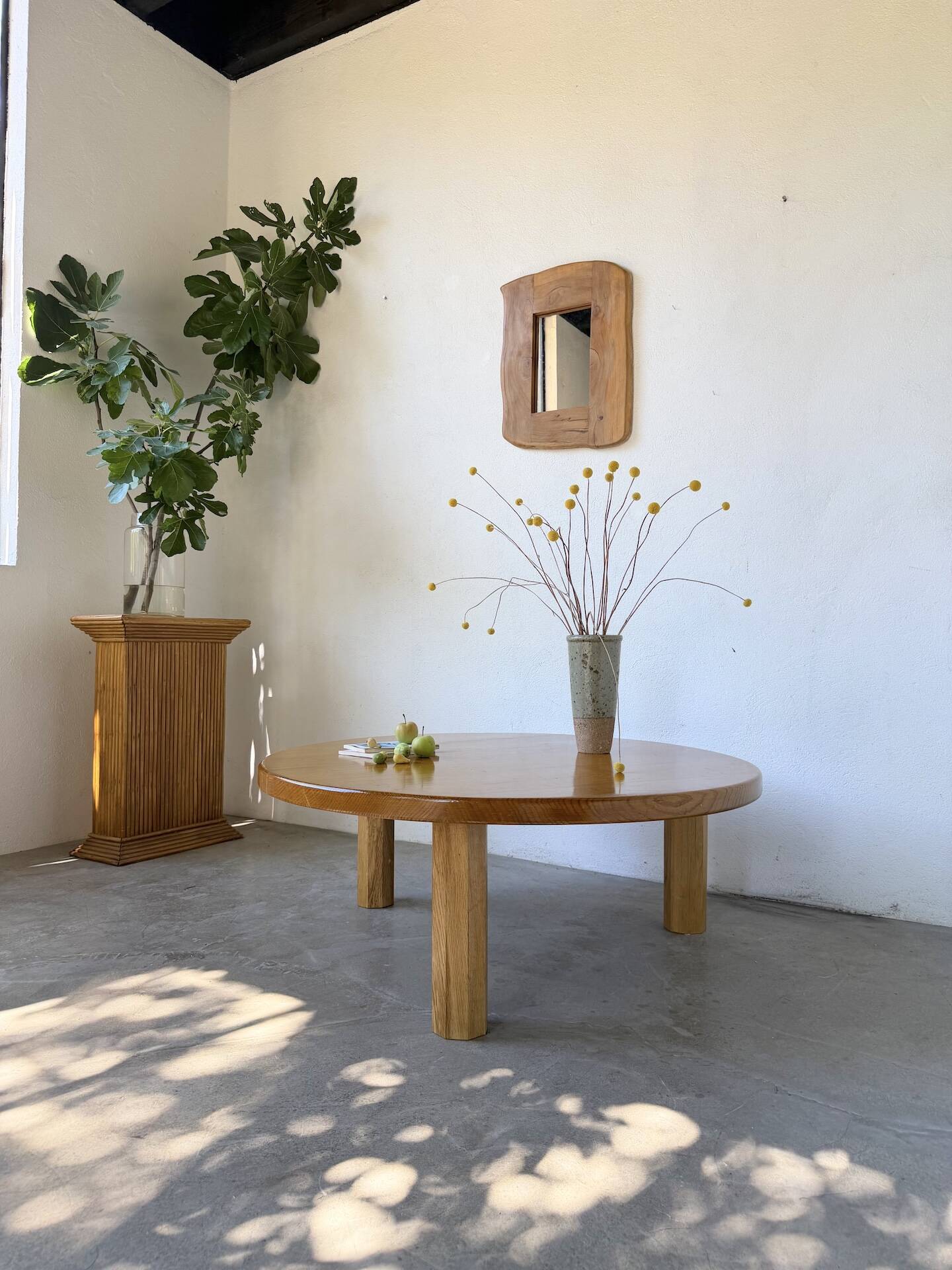 Brutalist organic mirror wood 1960s