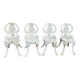Suite de quatre chaises de jardin en fonte de style Victorien vers 190