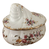 Bonbonnière coquillage en porcelaine motif floral