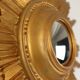 Vintage Wooden Sunburst Convex Mirror, Gold, 46cm