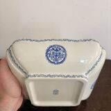 Old Dish Basket Vegetable Dish Earthenware Gien Rouen Renaissance Blue Model