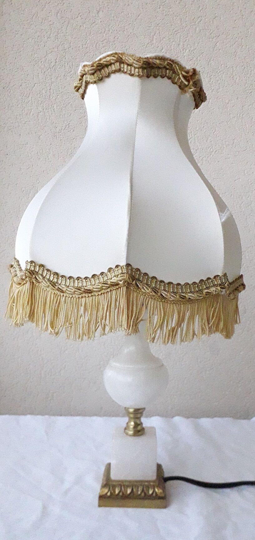 Marble and brass lamp