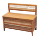 Vintage chest bench from the 50s in oak and rattan